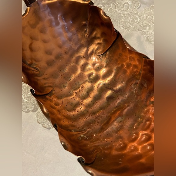 Vintage 4 taper candle holder Table center‎ piece embossed Gregorian copper - Picture 12 of 15